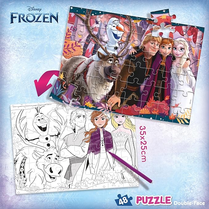 PUZZLE 48PCS-2EN1 FROZEN-35X25CM+4ANS - Image 2