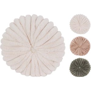 Galette de chaise ronde -38cm -en fourrure forme citrouille ASST