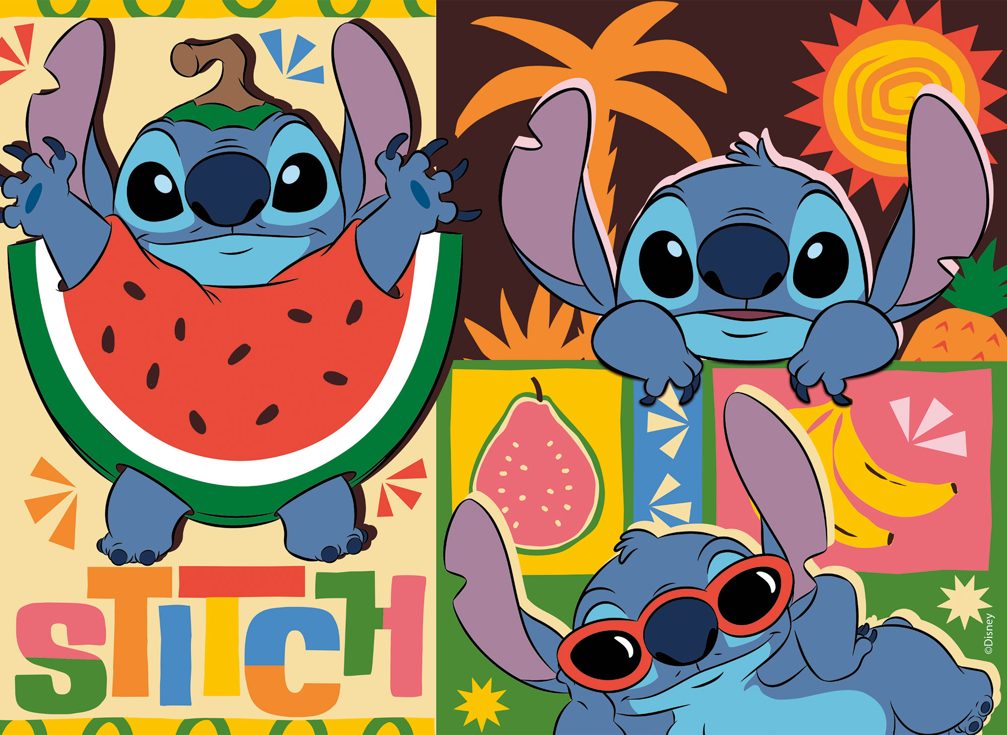 PUZZLE 4X48PCS-STITCH 2EN1-35X25CM+4ANS - Image 3