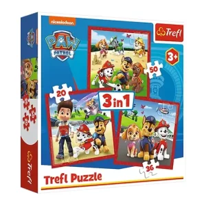 PUZZLE 3EN1-PAW PATROL-HAPPY DOGS VIACOM+3ANS
