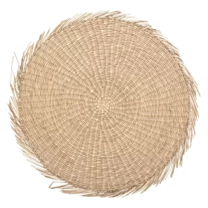 Set de table en fibre végétale rond-38cm-cuba naturel