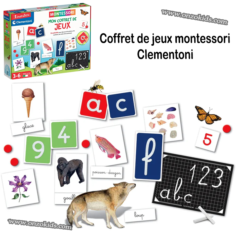 Jeu éducatif Montessori mon coffret de jeux 10 activités lettres nombres animaux-3-6ans - Image 3