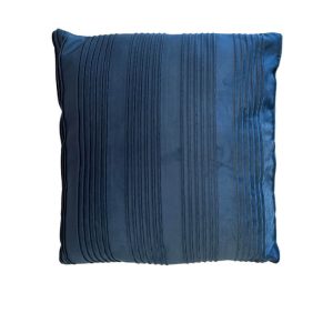Coussin décoratif-45x45cm-dehoussable motif rayures-bleu profond