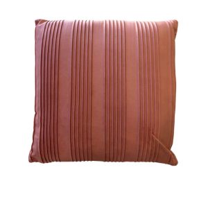 Coussin decoratif-45x45cm-dehoussable motif rayures-rose
