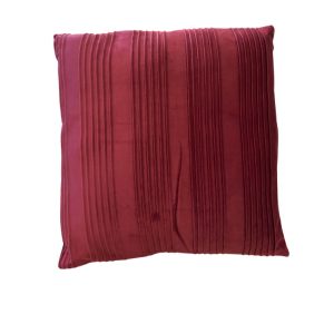 Coussin décoratif-45x45cm-dehoussable motif rayures-rouge