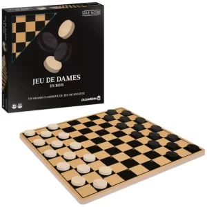 Jeu de dame en bois série-noire-un grand classique+6ans