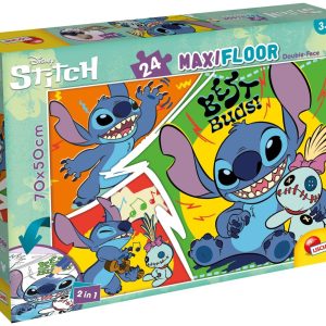 PUZZLE 24PCS-2EN1-STITCH-70X50CM+3ANS