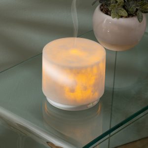 Diffuseur de senteur electrique-100ml-en bois Elsy effet marbre-blanc