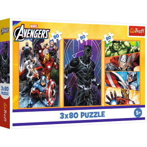 PUZZLE 3X80PCS DAYS OF ACTION AVENGERS +5ANS