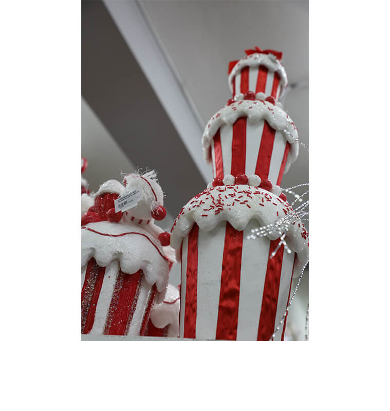 Noel cupcakes empiles 3 niveaux-rouge-blanc-21x21x65cm - Image 2