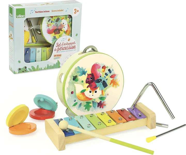 SET DE PERCUSSIONS EN BOIS AVEC PARTITIONS LES ANIMAUX+3ANS - Image 2
