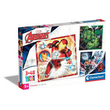 Clementoni puzzle-3x48pcs-square Avengers marvel+5ans