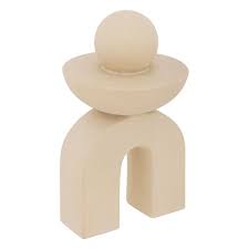 Deco a poser en céramique abstrait-beige