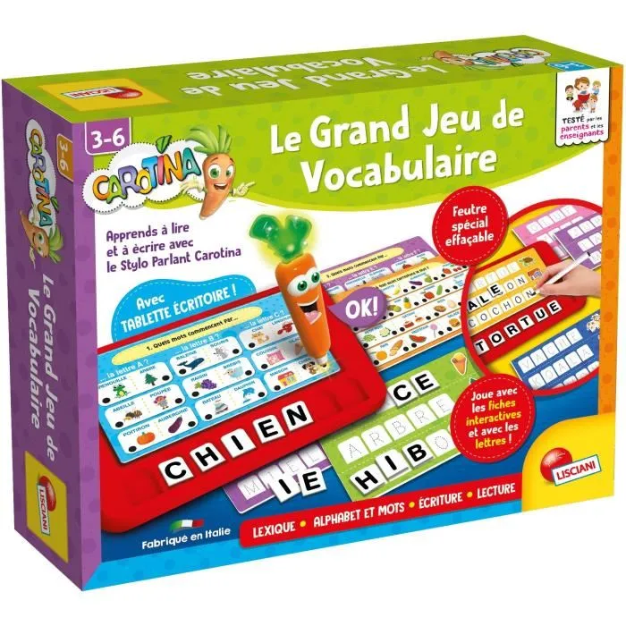 Jeu éducatif carotina stylo parlant-le grand jeu de vocabulaire-3-6ans