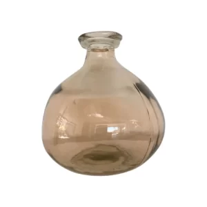 Vase en verre-14x16cm-forme bouteille 2 couleur ASST