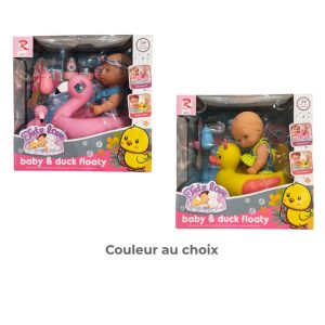 Poupon +accessoires jeu de bain canard 11''2 couleurs ASST