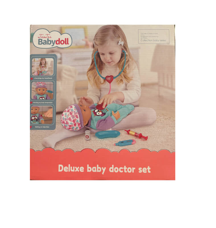 Poupon + accessoires docteur 12'' violet/rouge multi ASST - Image 2