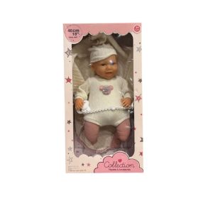 Poupon + accessoires couverture + tétine 18''-46cm-beige