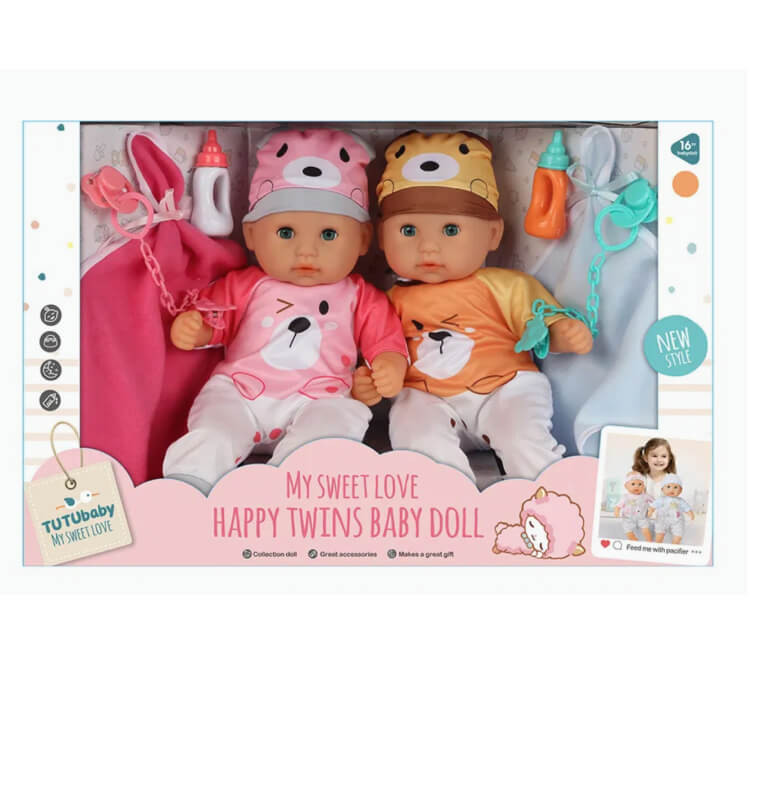 Poupee-2pcs-16''+accessoires bebe multi