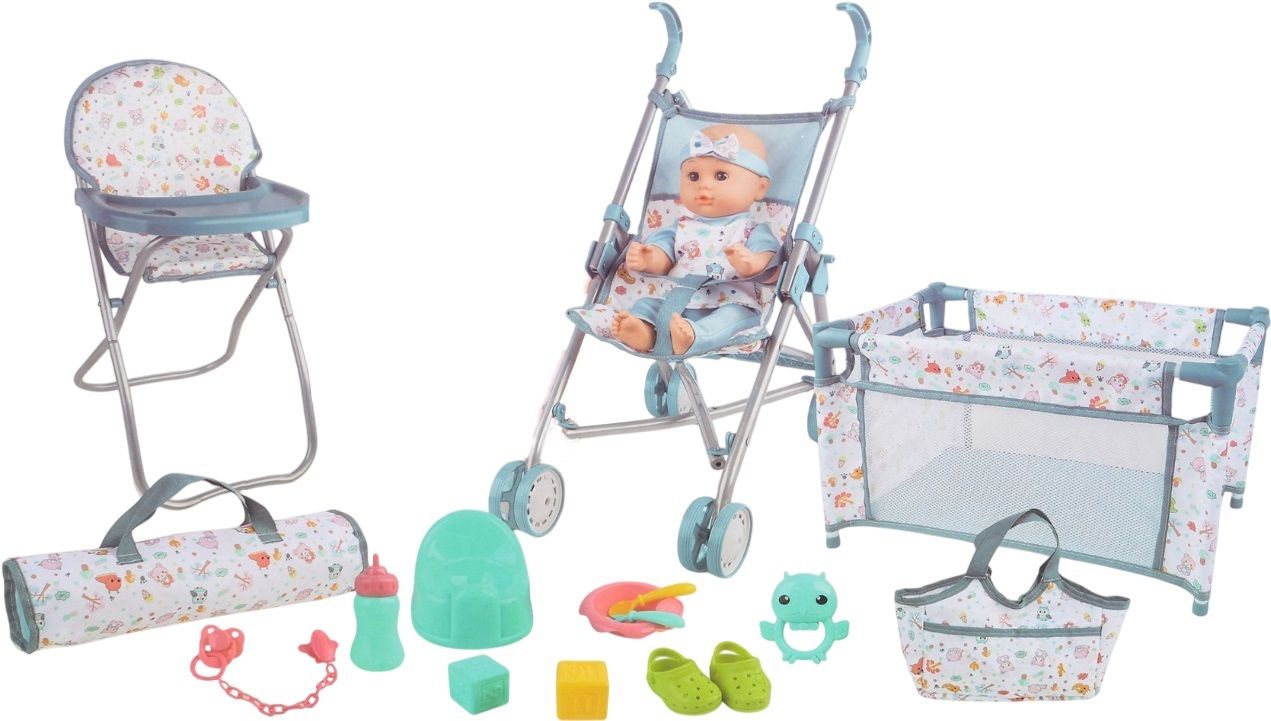 Poupon+ accessoires bebe-17pcs-12'' rose/bleu ASST - Image 3