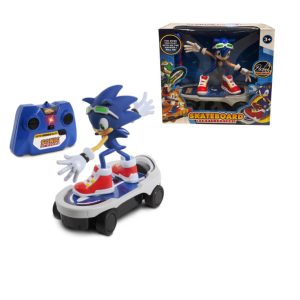 Figurine sonic sur skateboard r/c-bleu