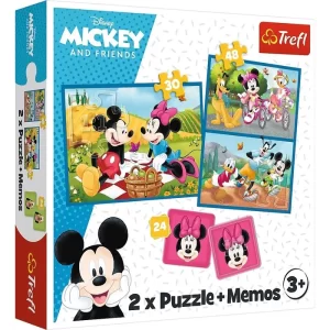 Puzzle-2pcs+memos mickey and Friends+3ans