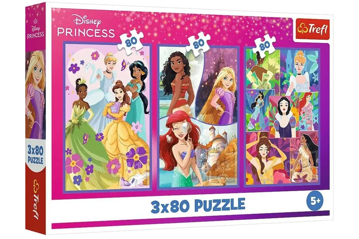 Puzzle-3x80pcs-disney princesse Friends +5ans