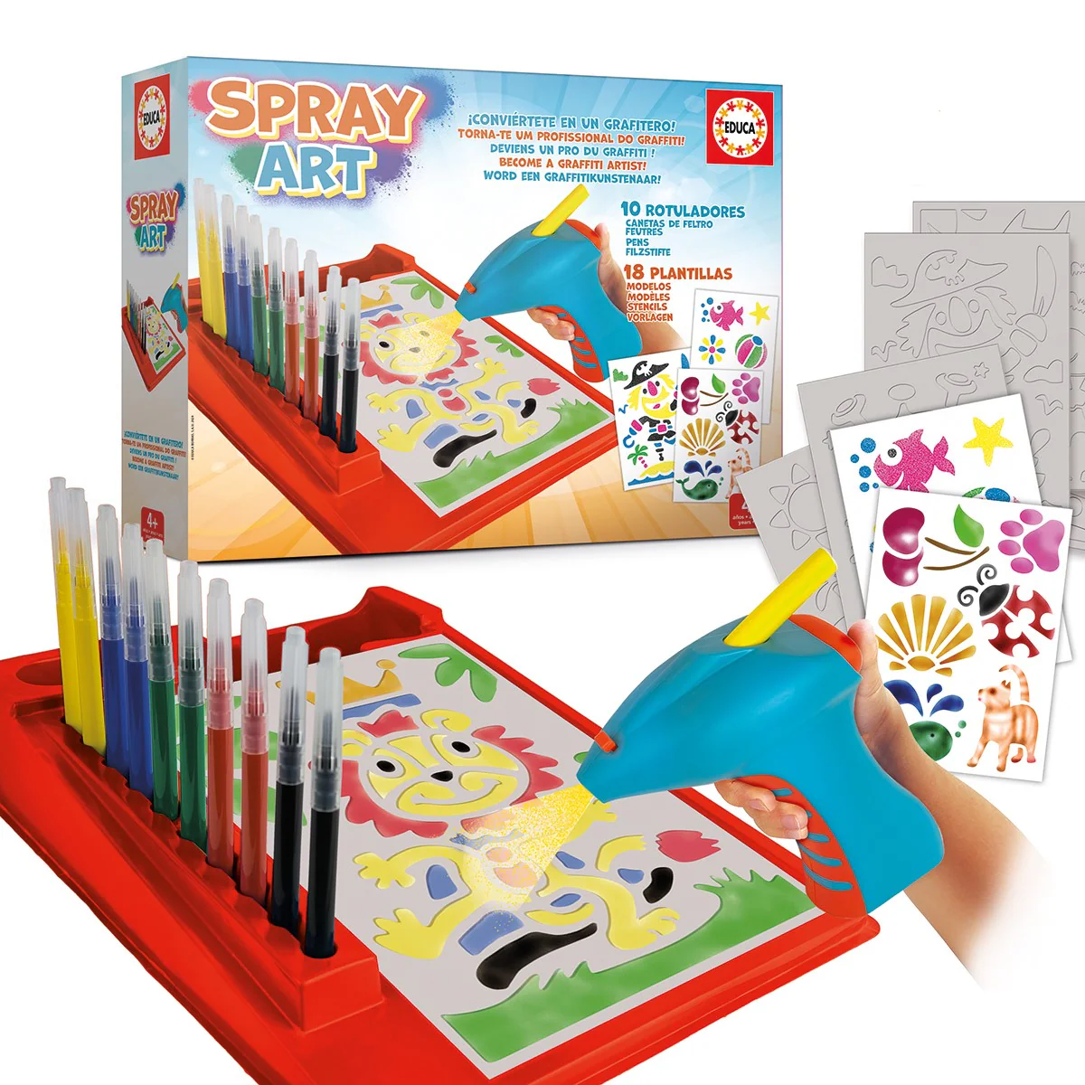 Jeu de création spray art magic art coloriage +4ans