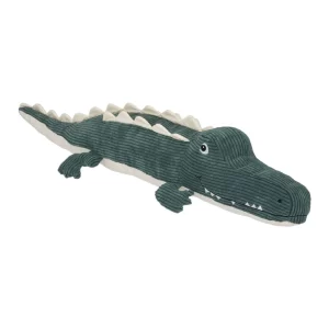 PELUCHE 80CM FORME CROCODILE EMILE VERT BLANC