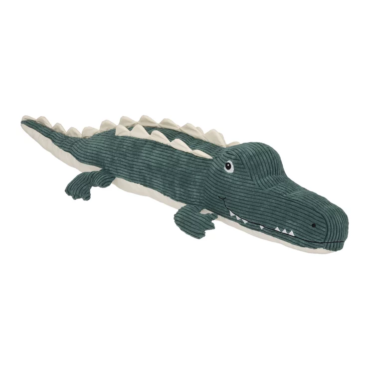 PELUCHE 80CM FORME CROCODILE EMILE VERT BLANC