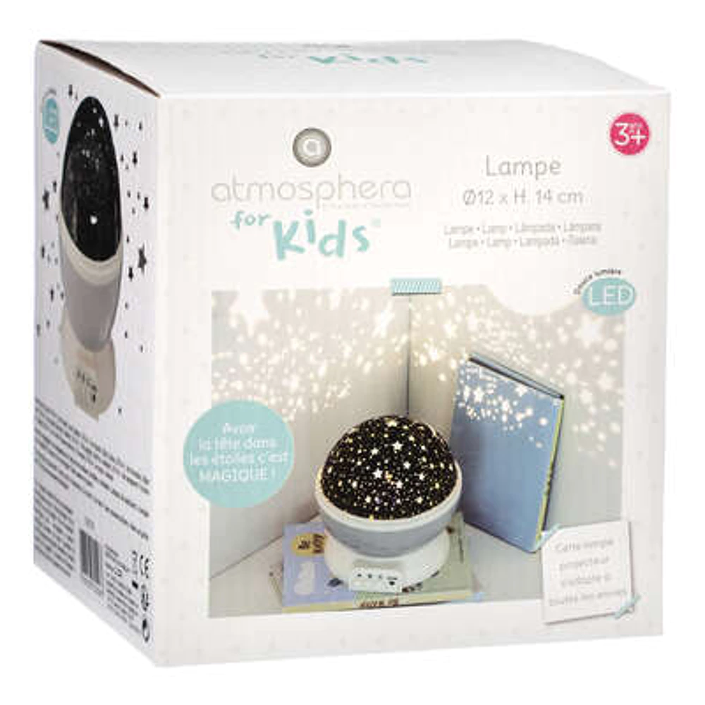 Lampe de chevet projecteur pour enfant a pile/usb projection etoiles-gris – Image 3