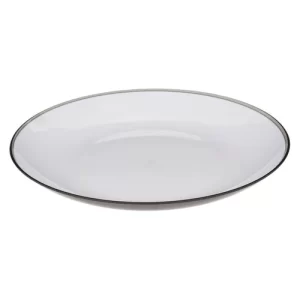 ASSIETTE PLATE RONDE EN PLASTIQUE-25CM-GRIS CHARBON