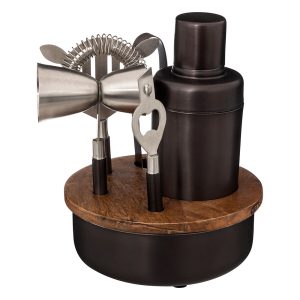 Service a cocktail-6pcs-inox/bois de mangue