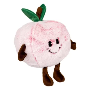 PELUCHE 20CM FORME FRUIT PECHE PEACHY-ROSE VERT