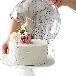 PRESENTOIRE DE GATEAUX EN CERAMIQUE-28CM-NORA-BLANC