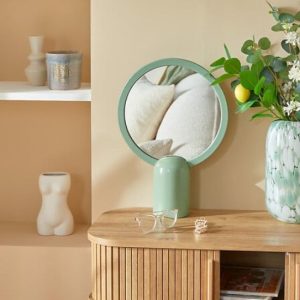 Miroir a poser rond sur socle-29,5x40,5x9,7cm vick-vert