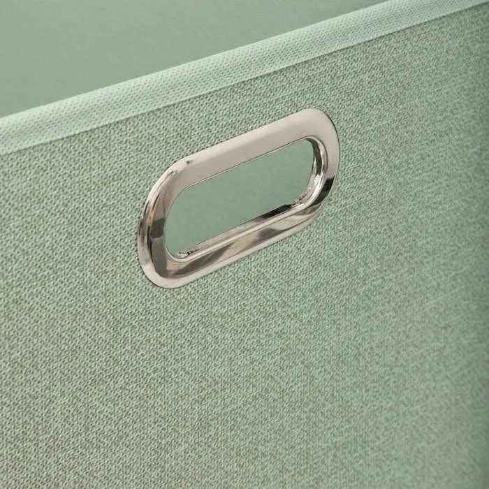 Boite de rangement pliable-31x31x31cm-modulable en textile-vert sauge – Image 3
