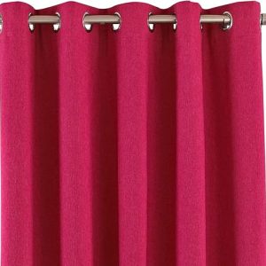 RIDEAU PRET A POSER-140X265CM-EN POLYESTER-ROUGE BORDEAUX