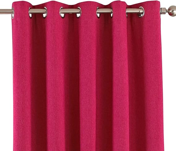 RIDEAU PRET A POSER-140X265CM-EN POLYESTER-ROUGE BORDEAUX