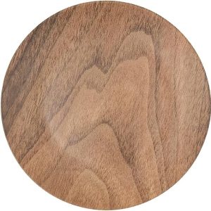 ASSIETTE A DESSERT RONDE-20CM-EFFET BOIS-EN PORCELAINE