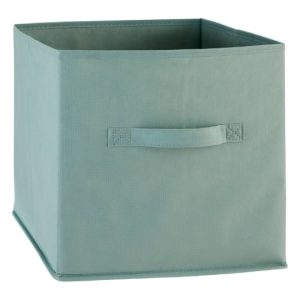 Boite de rangement pliable-31x31x31cm-modulable en TNT vert céladon