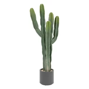 PLANTE ARTIFICIELLE CACTUS-3 TRONCS 117CM-POT EN PLASTIQUE-GRIS