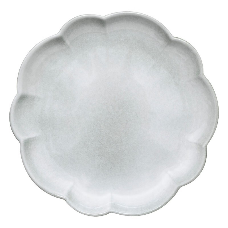 Assiette plate ronde en porcelaine -26cm-forme fleur Aude vert céladon – Image 4