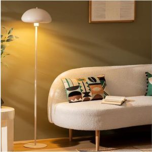 LAMPE DE SOL-140CM-TOUT EN METAL-BEIGE