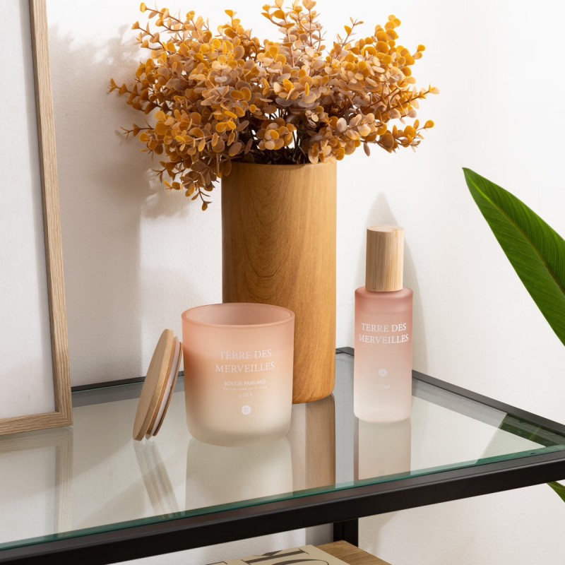 BOUGIE PARFUMEE-255G-DANS PHOTOPHORE EN VERRE-TERRE DES MERVEILLES – Image 2