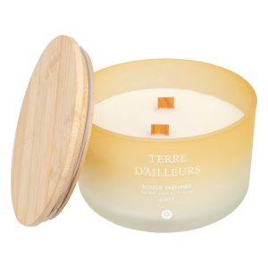 BOUGIE PARFUMEE-420G-DANS PHOTOPHORE EN VERRE-TERRE D'AILLEURS