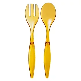 COUVERT A SALADE EN PLASTIQUE-2PCS-29CM-ORANGE