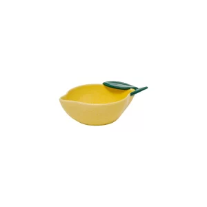 COUPELLE EN PORCELAINE-15X9CM-FORME CITRON-JAUNE VERT