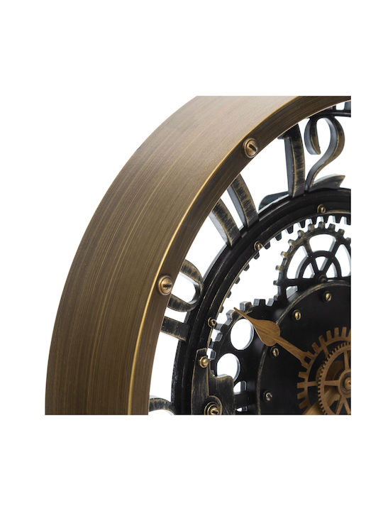 Horloge murale ronde en plastique-27cm-mecanisme liliana bronze-noir – Image 4