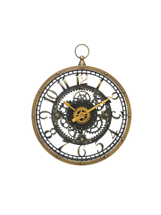 Horloge murale ronde en plastique-27cm-mecanisme liliana bronze-noir